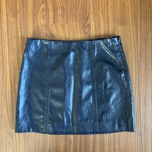 J. Crew Midnight Blue Leather Mini Skirt Size 0